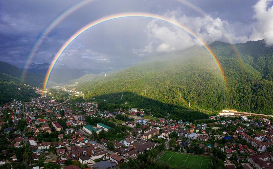 Double Rainbow in the village